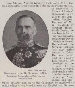 CMG海军少将AK Bickford被任命为太平洋站的总司令 作者 英国摄影师