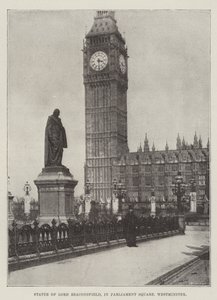 Beaconsfield阁下雕象，在议会正方形，威斯敏斯特 作者 英国摄影师