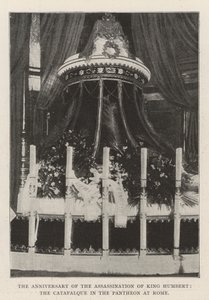 刺客国王亨伯特周年纪念日，在罗马万神殿的Catafalque 作者 英国摄影师