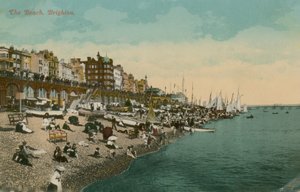 海滩，布赖顿。明信片于1913年寄出。 作者 英国摄影师