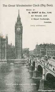 伟大的威斯敏斯特时钟，大本钟，由E Dent und Co Ltd制造 作者 英国摄影师
