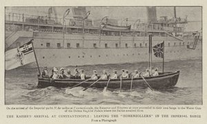 Kaisers抵达君士坦丁堡，将Hohenzollern留在Imperial Barge 作者 英国摄影师
