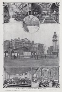 人民宫和东伦敦学院，伦敦Mile End（黑白照片）。 作者 英国摄影师