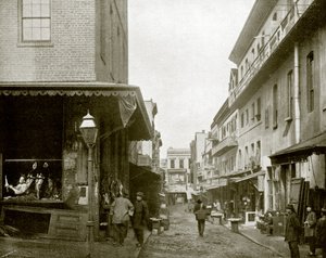 旧金山唐人街供应市场（黑白照片）。 作者 英国摄影师