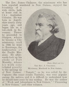 传教士J Chalmers牧师于1901年4月在新几内亚谋杀 作者 英国摄影师