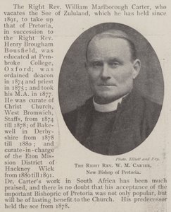 正确的牧师WM Carter，比勒陀利亚的新主教 作者 英国摄影师
