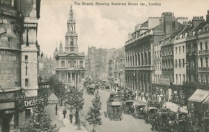 The Strand，展示了Somerset House和St Clement Danes，伦敦 作者 英国摄影师