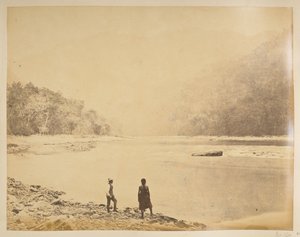 Bheerkotee 的 Teesta 河，大吉岭风景，19 世纪 70 年代 作者 英国摄影师