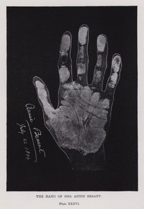 The hand of Mrs Annie Besant (b/w photo) 作者 英国摄影师