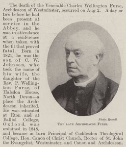 已故的Archdeacon Furse 作者 英国摄影师