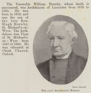 已故的Archdeacon Hornby 作者 英国摄影师