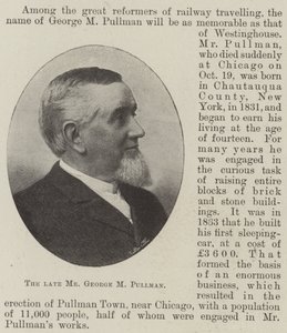 已故的George M Pullman先生 作者 英国摄影师