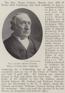 已故的牧师Henry Latham，剑桥大学三一大师 作者 英国摄影师