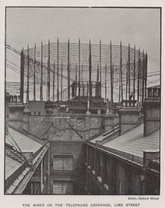 电话交换机的电线，Lime Street 作者 英国摄影师