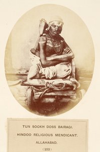 Tun Sookh Doss Bairago，Hindu Religious Mendicant，Allahabad，来自印度人民，J. Forbes Watson，1868年出版（蛋白印刷品） 作者 英国摄影师