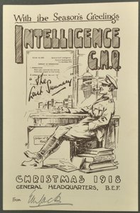随着季节问候，情报GHQ，1918年圣诞节来自EM杰克，1918年 作者 英国摄影师