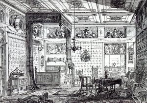 床房，来自&39;The House-Furnisher and Decorator，1872年12月1日 作者 英语学校