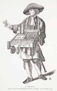 一个查普曼，来自伦敦市的哭泣和习惯，由劳伦先生，1709年，18世纪的Chap书籍的正面插图，约翰阿什顿，酒吧。 1882年 作者 英语学校