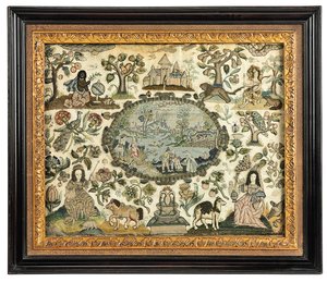 查尔斯二世关于非洲和新世界的针线画，约1660-70年 作者 英语学校