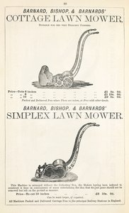 小屋和单面割草机，园艺目录中的插图，由Barnard Bishop＆Barnard出版，1878年 作者 英语学校
