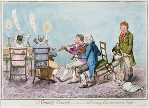 Hannah Humphrey于1798年出版的国家音乐会或苏塞克斯的夜间娱乐活动（手工彩色蚀刻） 作者 英语学校