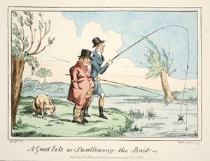好一口或吞下诱饵，酒吧。 1835（手工彩色雕刻） 作者 英语学校