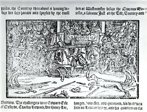 1577年Holinshed的“英格兰编年史”中的一场角逐比赛 作者 英语学校