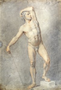 男性裸体，1770（彩色粉笔在纸上）