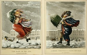 伦敦的圣诞快乐和新年快乐：与你同在，先生和许多人，由G. Hunt雕刻，1827年 作者 英语学校