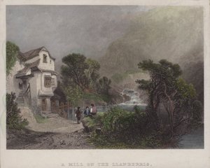 Llanberris 上的磨坊（彩色雕刻） 作者 英语学校