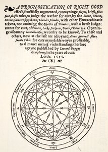 由Leonard Dygges创作的权利预测，由Thomas Gemini，Blacke Friars，伦敦，1555年出版 作者 English School