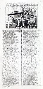 “1644年写于坎特伯雷的已故主教W.劳德的预言，因而得以通过”，1645年出版的“内战” 作者 英语学校