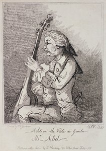 在威廉·尼尔森·加德纳（1766-1814）1787年刻的“维多利亚·达甘巴独奏”（Carl Friedrich Abel，1723-87） 作者 英语学校
