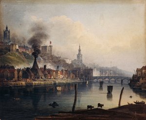泰恩河上的纽卡斯尔风光，约1810年 作者 英语学校