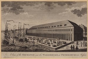 A View of the Exchange and the Warehouses at Petersburg in Russia (engraving) 作者 英语学校
