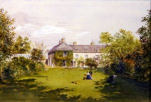 乡村别墅，约1840年（纸上水彩）。 作者 英语学校