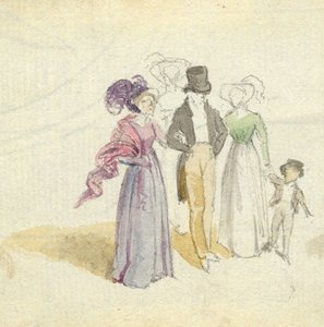 漫步的家庭，1825年（纸上写着） 作者 英语学校