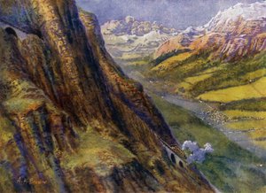 瑞士的一条山区铁路（石版画） 作者 英语学校