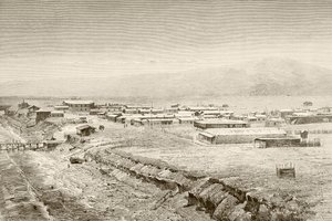十九世纪智利梅希略内斯的全景（石版画） 作者 英语学校