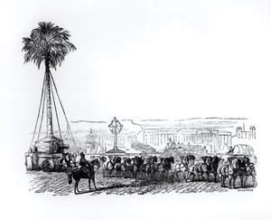 1851年，一棵棕榈树被运往海德公园参加伟大的展览，伦敦 作者 英语学校