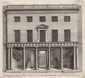 玉米因子交换的透视图，建于Mark Lane 1751 作者 英语学校