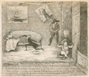 来自F Reynoldss滑稽剧的Werter的场景，于1786年3月14日首次在伦敦考文特花园剧院演出 作者 英语学校