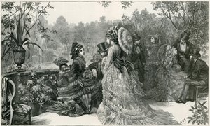 白宫的女王花园派对的素描，来自避暑别墅的宫殿 作者 英语学校