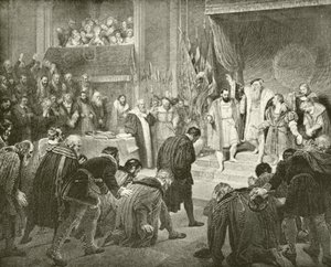 Gustavus Vasa的退位（凹版印刷） 作者 英语学校