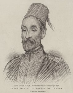 阿卜杜勒·哈米德二世，土耳其苏丹（版画） 作者 英语学校