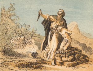 Abraham offering up Isaac (coloured engraving) 作者 英语学校