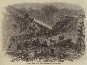 Accident on the Canada Great Western Railway, near Dundas (engraving) 作者 英语学校