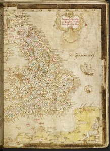 Add.62540，ff.3v-4，大不列颠和爱尔兰地图，选自 "Nowell-Burghley 地图集"，大不列颠详情，约 1564 年（牛皮纸） 作者 英语学校