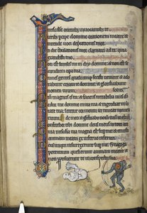 添加 MS 62925 f.87v，选自 "拉特兰诗篇"，约 1260 年（牛皮纸上的墨水、彩色和金色）。 作者 英语学校