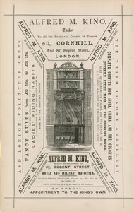 广告为Alfred M Kino，裁缝，40 Cornhill和伦敦摄政街87号 作者 英语学校